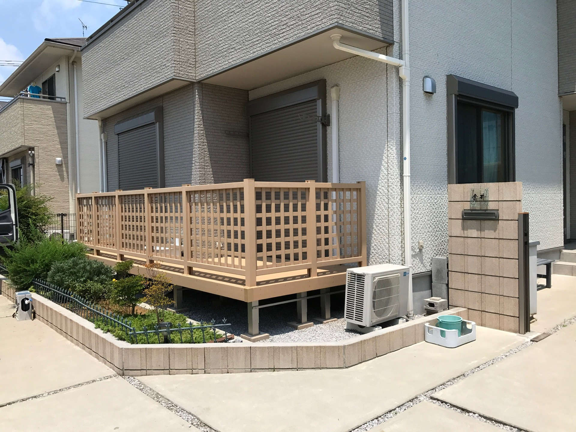 上尾市でウッドデッキ工事しました。